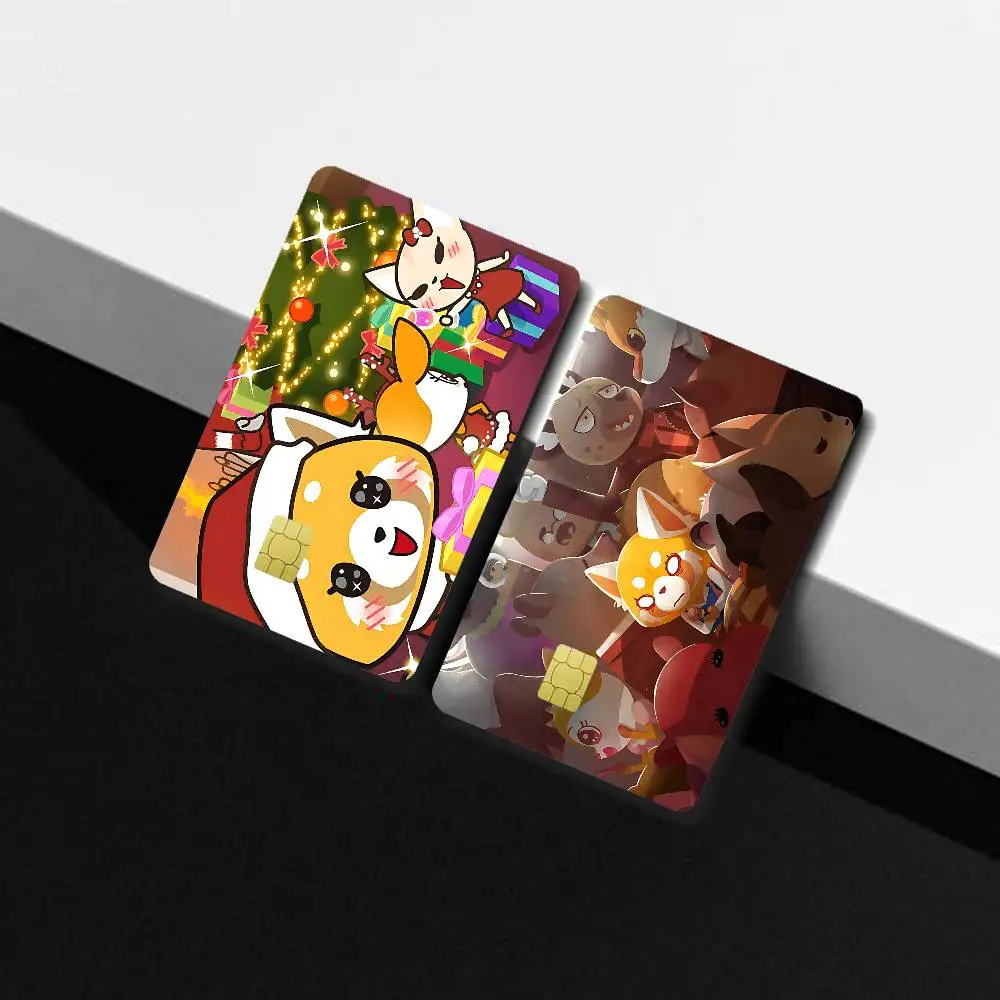 Cute Anime A-Aggretsukos Credit Card Skin Stickers Matte Anti Scratch Suitable For VISA Card Bus And Subway Contactless IC Car