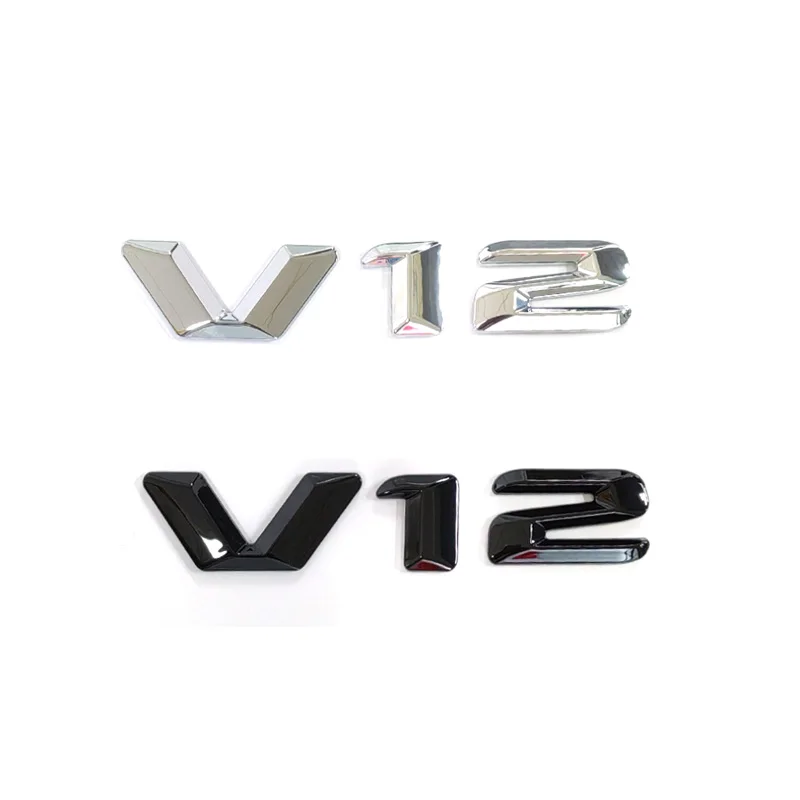 

OTOKIT 3D ABS Chrome Letters Car Fender Badge Sticker V12 Emblem Logo For Mercedes Maybach S600 W222 S500 W140 CL600 M275 CLS63