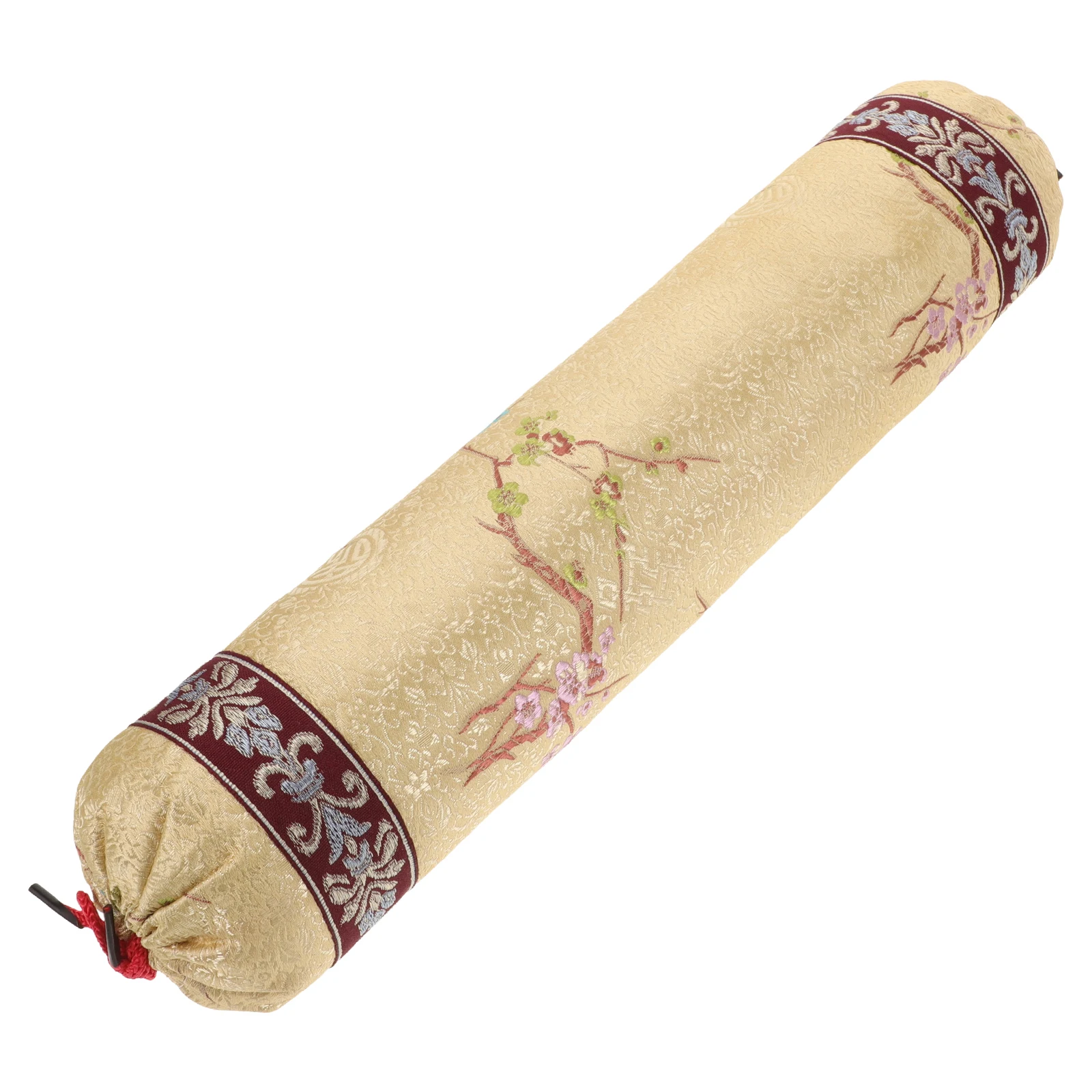 

Small Round Chinese Neck Pillow Buckwheat Filling Decorative Sofa Cushion Traditional Chinese Home Sleeping Pillow