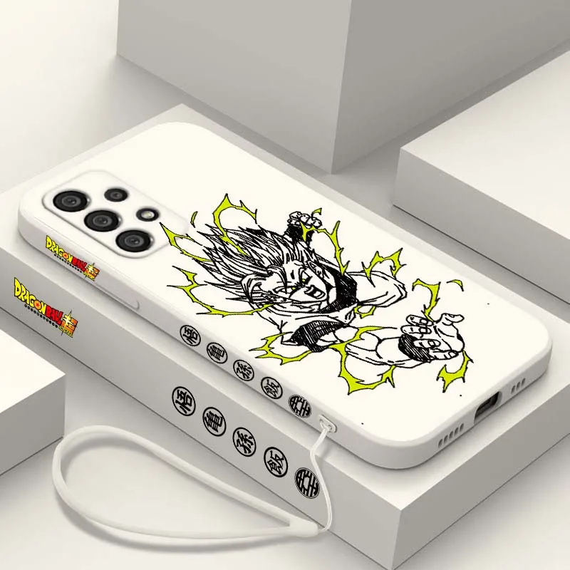 D-Dragon Ball Son Goku Fun Anime Cover For Samsung Galaxy A71 A55 A54 A53 A51 A50 A40 A15 A14 A06 5G Liquid Left Rope Phone case