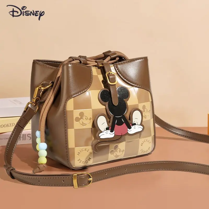 

2024 Kawaii Anime Disney New Bucket Shoulder Bag Cute Cartoon Mickey Large Capacity Fashion Crossbody Bag Gift Toys for Kids