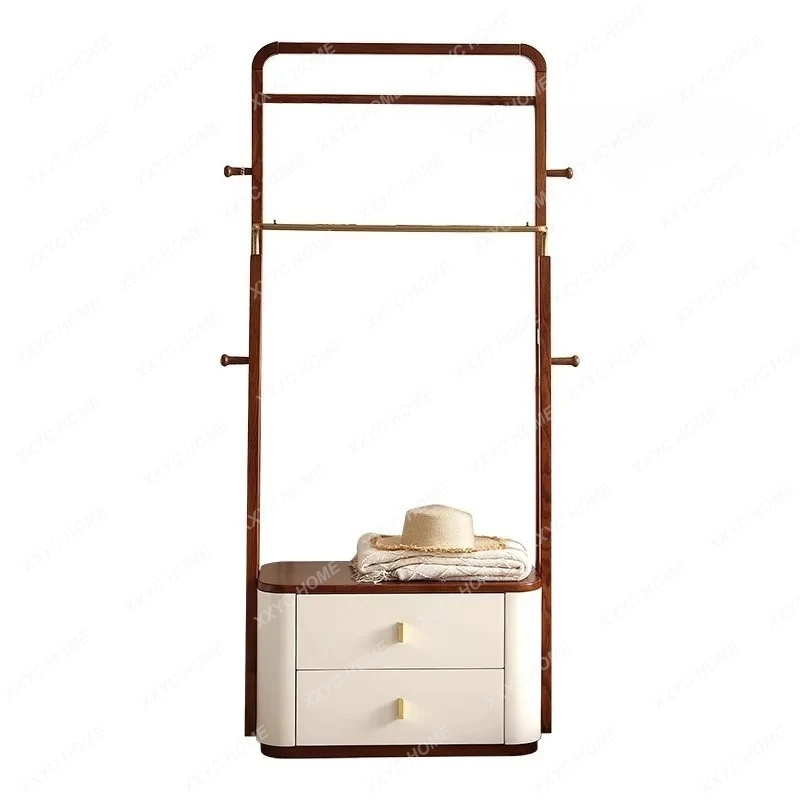

Lwood hanger floor-to-ceiling household solid wood entry door can sit shoe change stool storage coat rack