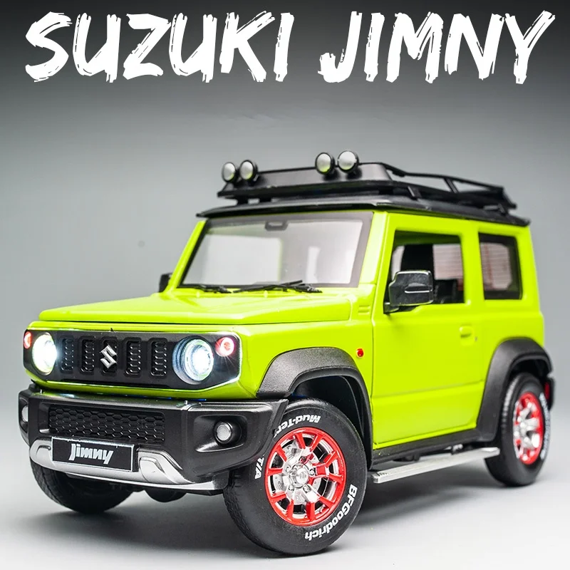 

1:18 SUZUKI Jimny SUV модель автомобиля из сплава, Литые и игрушечные автомобили, звук светильник DIY, сборка автомобиля, коллекция, подарок для мальчика, игрушка