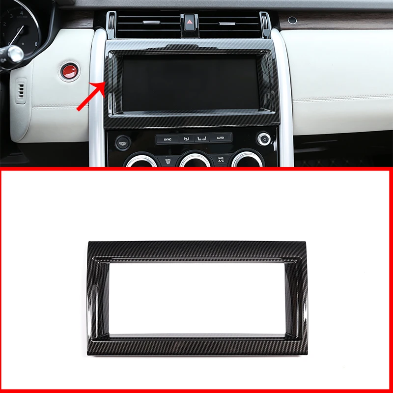 

1 Pcs Carbon Fiber Interior Navigation box Frame Cover Trim Accessory For Land Rover Discovery 5 LR5 L462 2017 2018