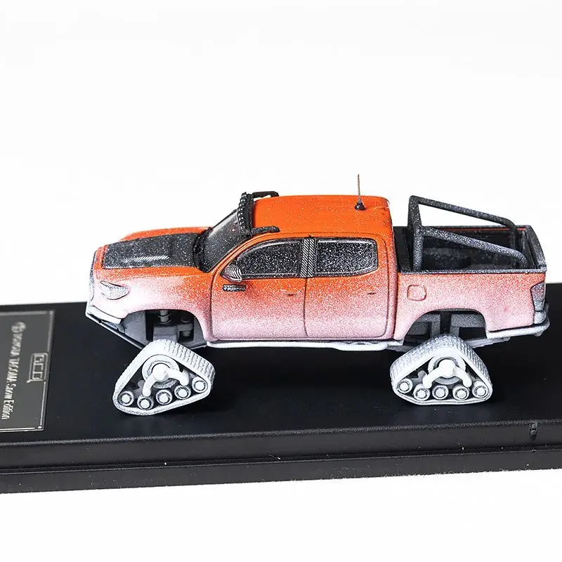 GCD 1/64 TACOMA Pickup Snow Edition Stop Metalowy Model Samochodu Zabawka Prezent