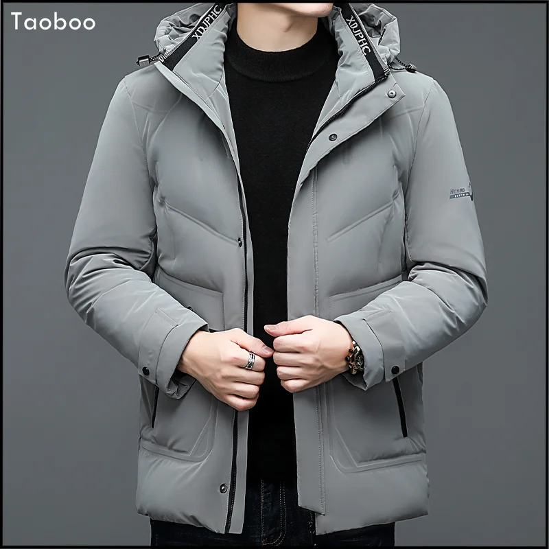 

2022 New Classic Warm Hooded Men's Winter Jackets Outwear Detachable Hat High Street Male Coat Autumn Solid Casual Parka Jackets