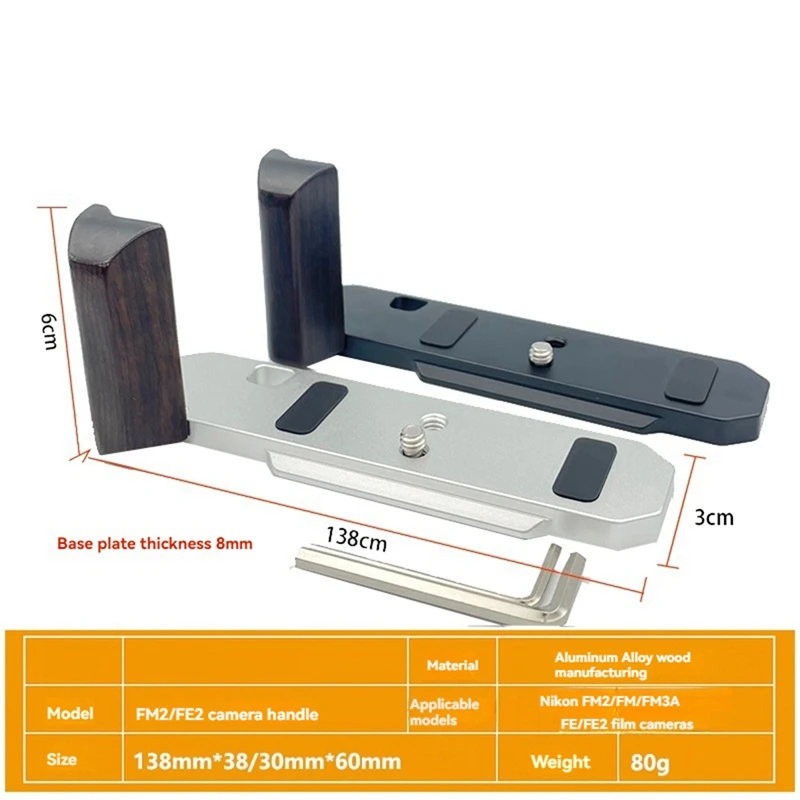 ELECT-الإفراج السريع L لوحة قاعدة مقبض قبضة خشبية لنيكون FM FM2 FM3A FE FE2 ملحقات الكاميرا