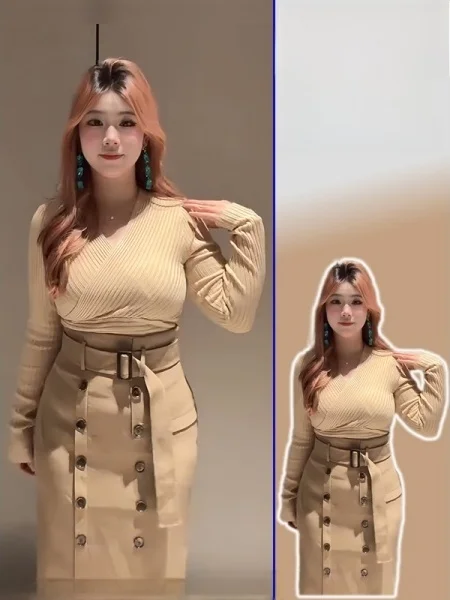 

Комплект из вязаного топа с V-образным вырезом и юбки с высокой талией для полных женщин: весенний модный комплект с двойной застежкой на пуговицах