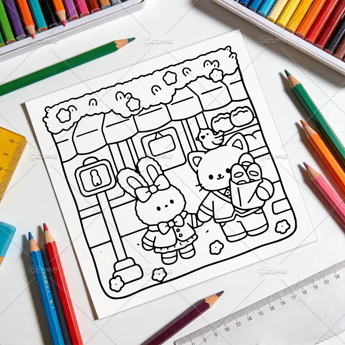 FURRY ANIMALS Malbuch für Erwachsene mit niedlichen, gemütlichen täglichen Aktivitäten zur Entspannung (Cozy Spaces Coloring) – Detail 5