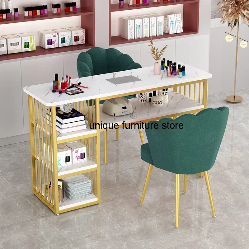 Modern Professional Nail Table Makeup Luxury Dressing Manicure Nail Table Beauty Cleaner Tavolo Manicure Salon Furniture BL50NT