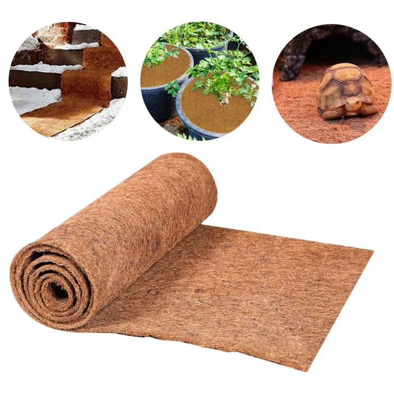 New-6X Liner Bulk Roll 0.5Mx1m Flowerpot Mat Coconut Palm Carpet For Wall Hanging Baskets Garden Supplies