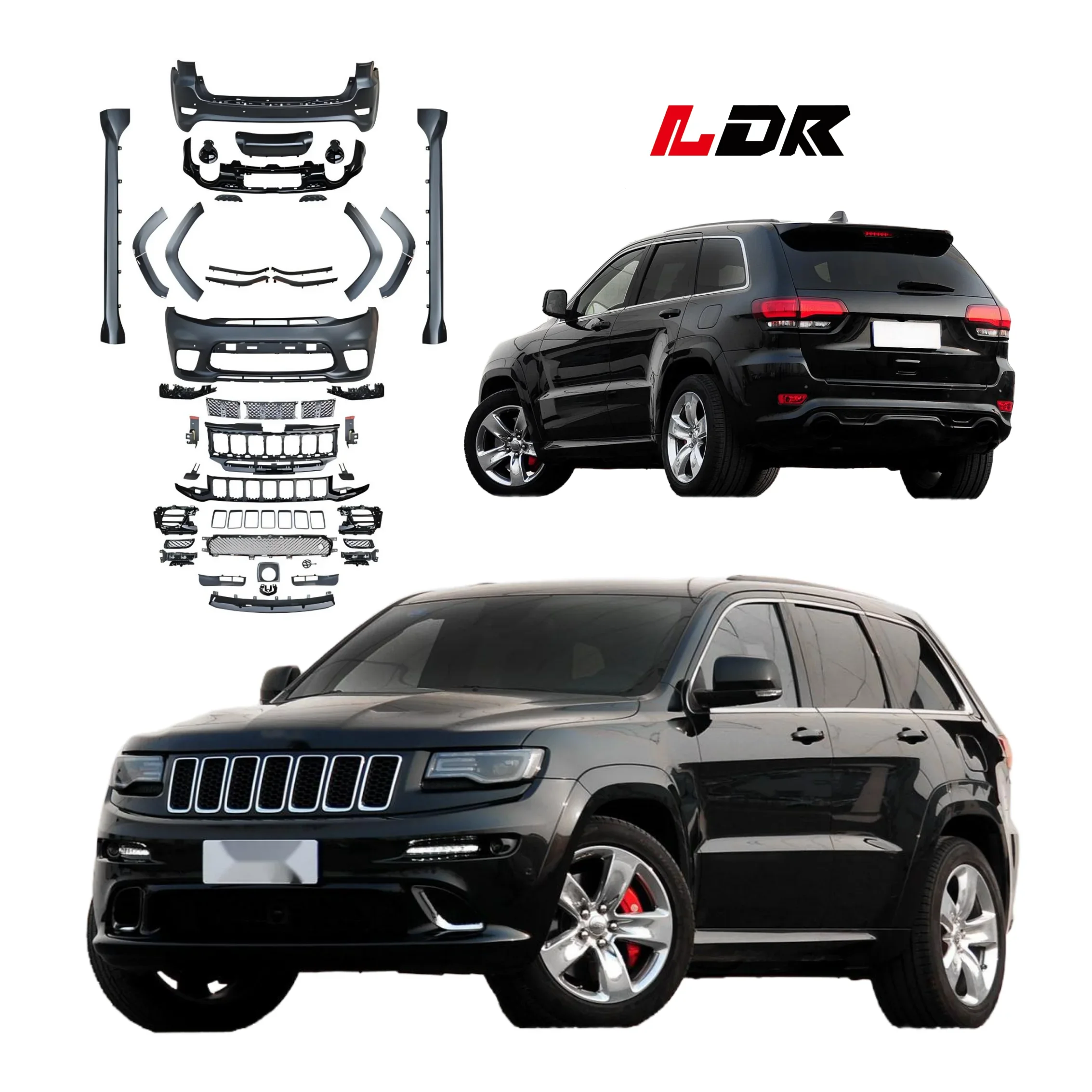 

XDS C-Upgrade Body Kit Auto Parts Front Rear Complete Bumper For SRT-8 For Jeep Grand Cherokee 2013-2021 Upgrade SRT8 Bumper