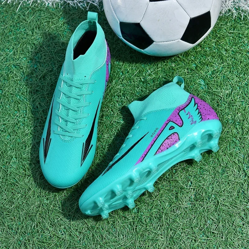 Neue Herren-Fußballschuhe Outdoor-Sportschuhe Ultraleicht Hochwertige High-Ankle Indoor-Fußballstiefel Rutschfest Futsal Rutschfest – Detail 16