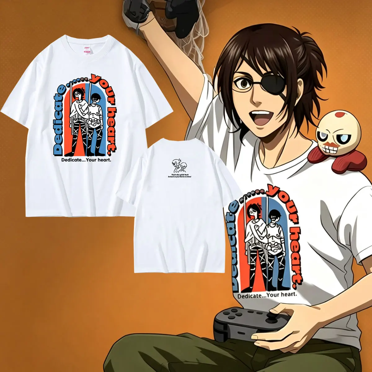 Anime Attack on Titan Hange Zoe Same Style T-shirt Men Women Manga Casual Humor T Shirts Men's 100% Cotton Oversized T-shirts