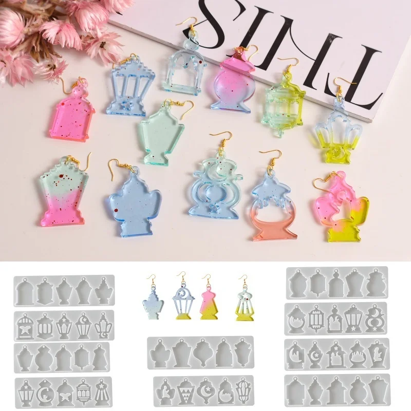 Jewelry With Holes Silicone Mold DIY Multiple Styles Necklace Keychain Pendants Earrings UV Epoxy Resin Molds Creative Ornaments