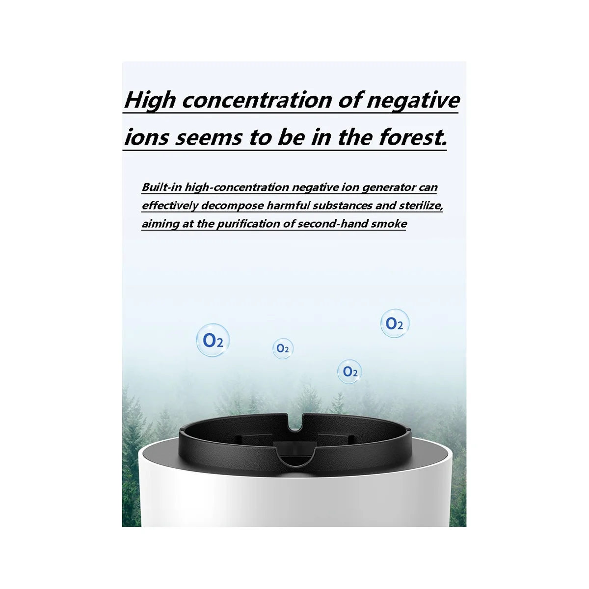 Purificador de ar multifuncional para carro, cinzeiro interno e externo, poder simples, 2 em 1