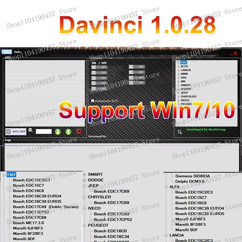 Unlimited Activate Davinci 1.0.28 REMAPPING Work on KESS/KTAG/Other ECU Tool DAVINCI V1.0.28 for win 7/10