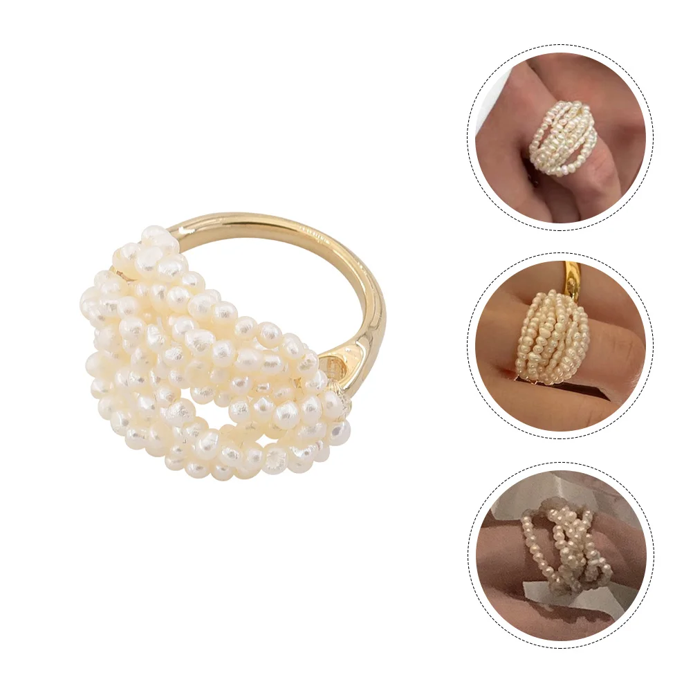 

Decorative Finger Ring Creative Ring Party Finger Decor Female Pearl Ring Chic Ring Jewelry