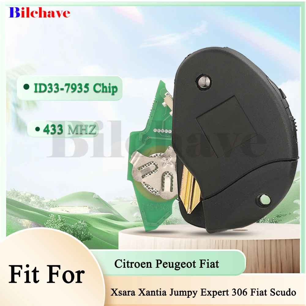 Jingyuqin 2 Buttons 433Mhz 7935 Chip Remote Car Key For Citroen Xsara Xantia Jumpy Peugeot Expert 306 Fiat Scudo Folding Fob