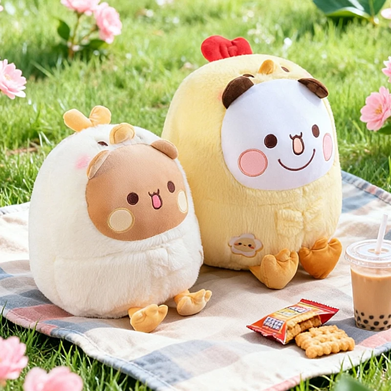 Cute Bouboo Chick Shape Plush Doll Soft Fluffy Stuffed Animal Toy Kawaii Cartoon Pillow for Girls Kids Birthday Holiday Gift