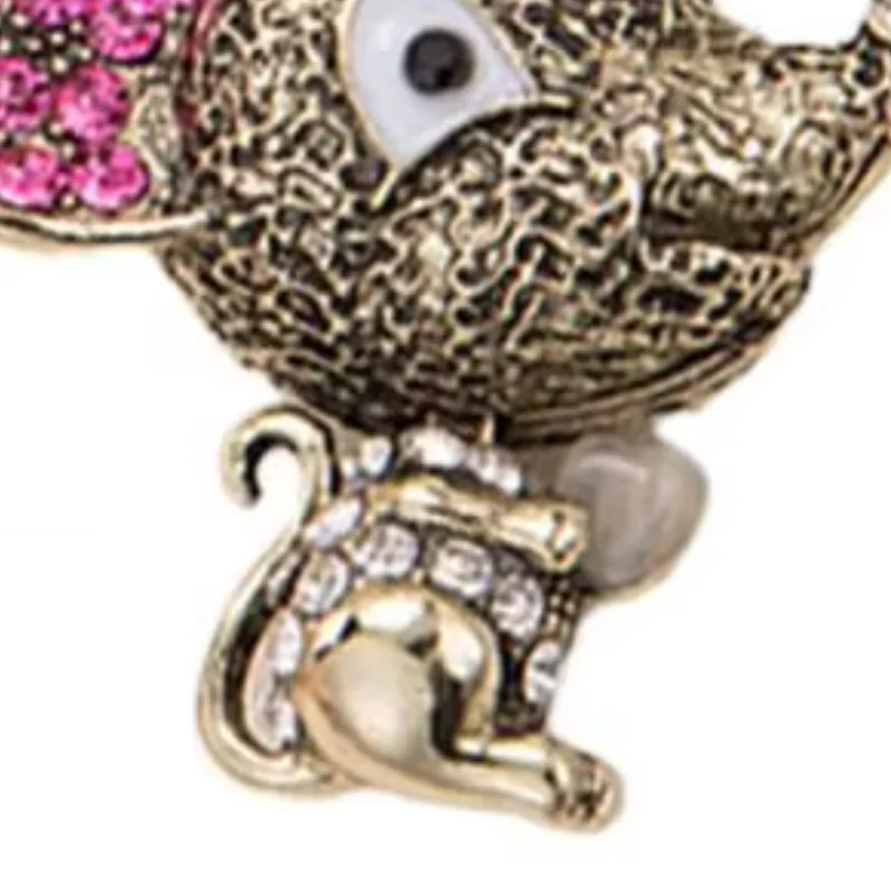 

Mouse Charm Keychain Sparkling Rhinestones Exquisite Workmanship Charm Key Chain Lobster Clasp Multi-Functional Key Holder