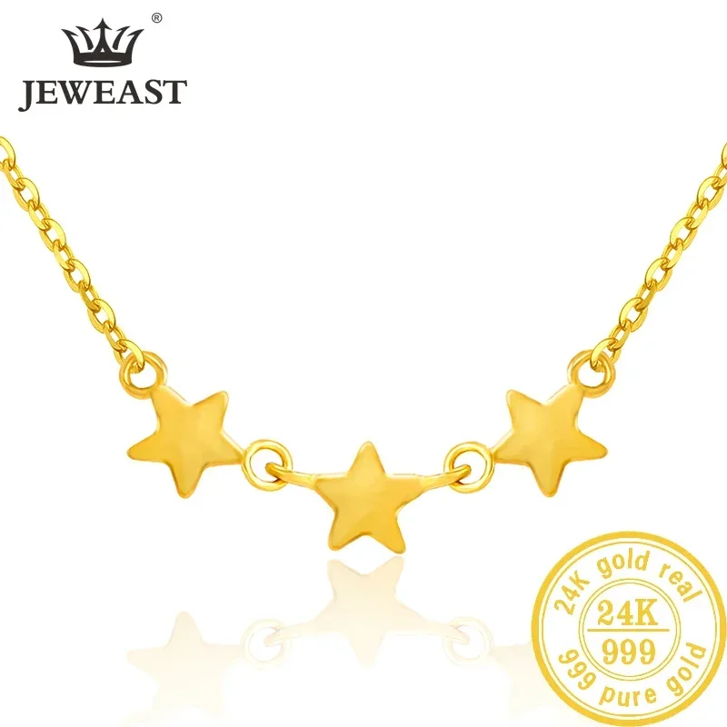 

SFE 24K Pure Gold Necklace Real AU 999 Solid Gold Chain Beautiful Leaf Upscale Trendy Classic Fine Jewelry Hot Sell New 2023