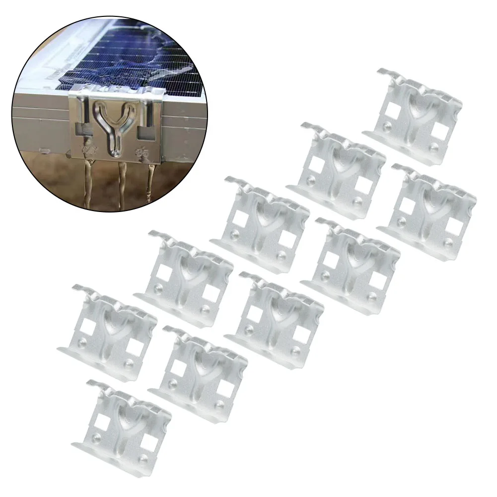 10Pcs Solar Panel Water Drain Clip Sludge Removal Clip Photovoltaic Panel Drainage Buckle Plate Solar Panel Water Drain Clip