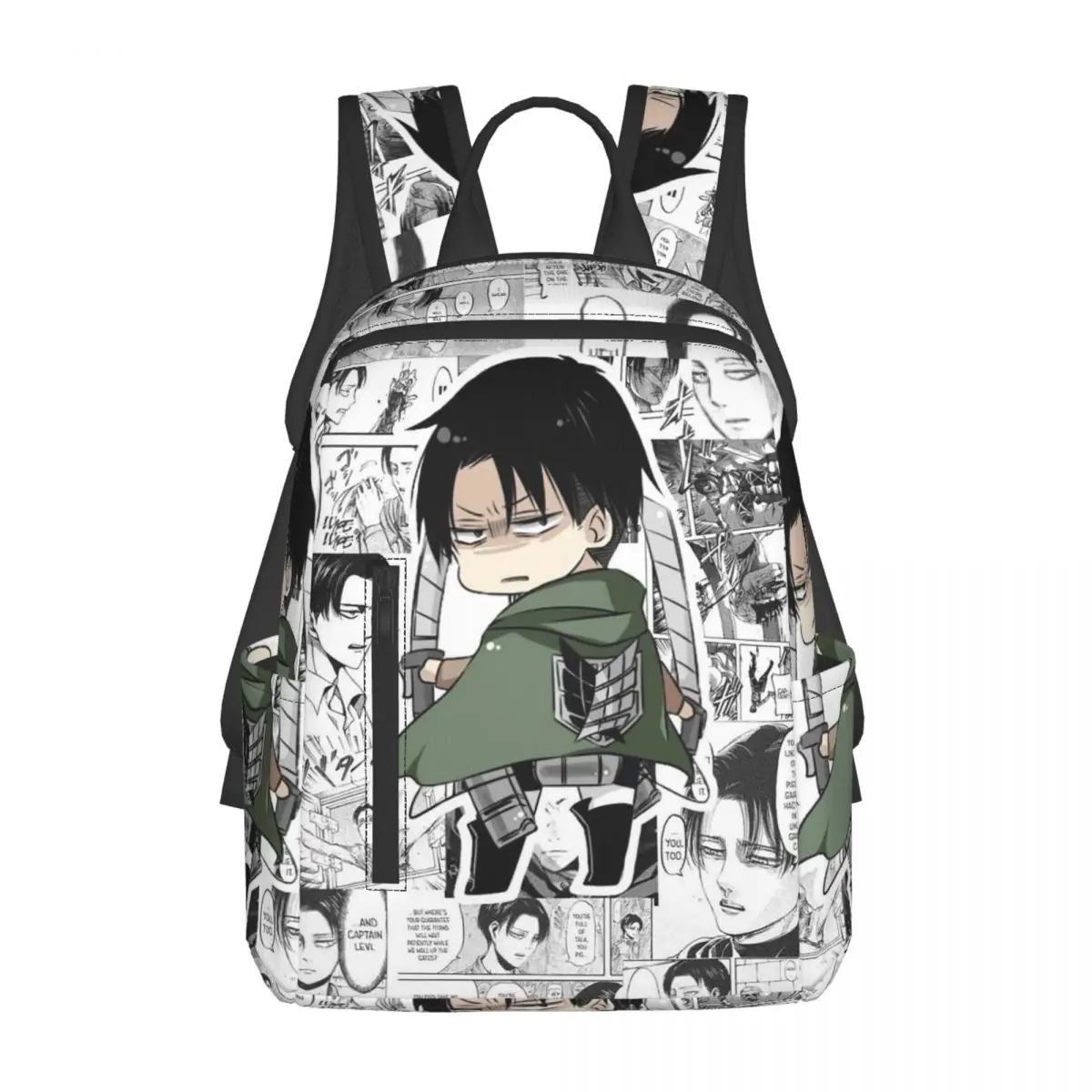 リヴァイ・アッカーマン-進撃の巨人-バックパック-デイパック-大容量-男の子-女の子-ブックバッグ-スクールバッグ-ショルダーバッグ-メンズ-レディース