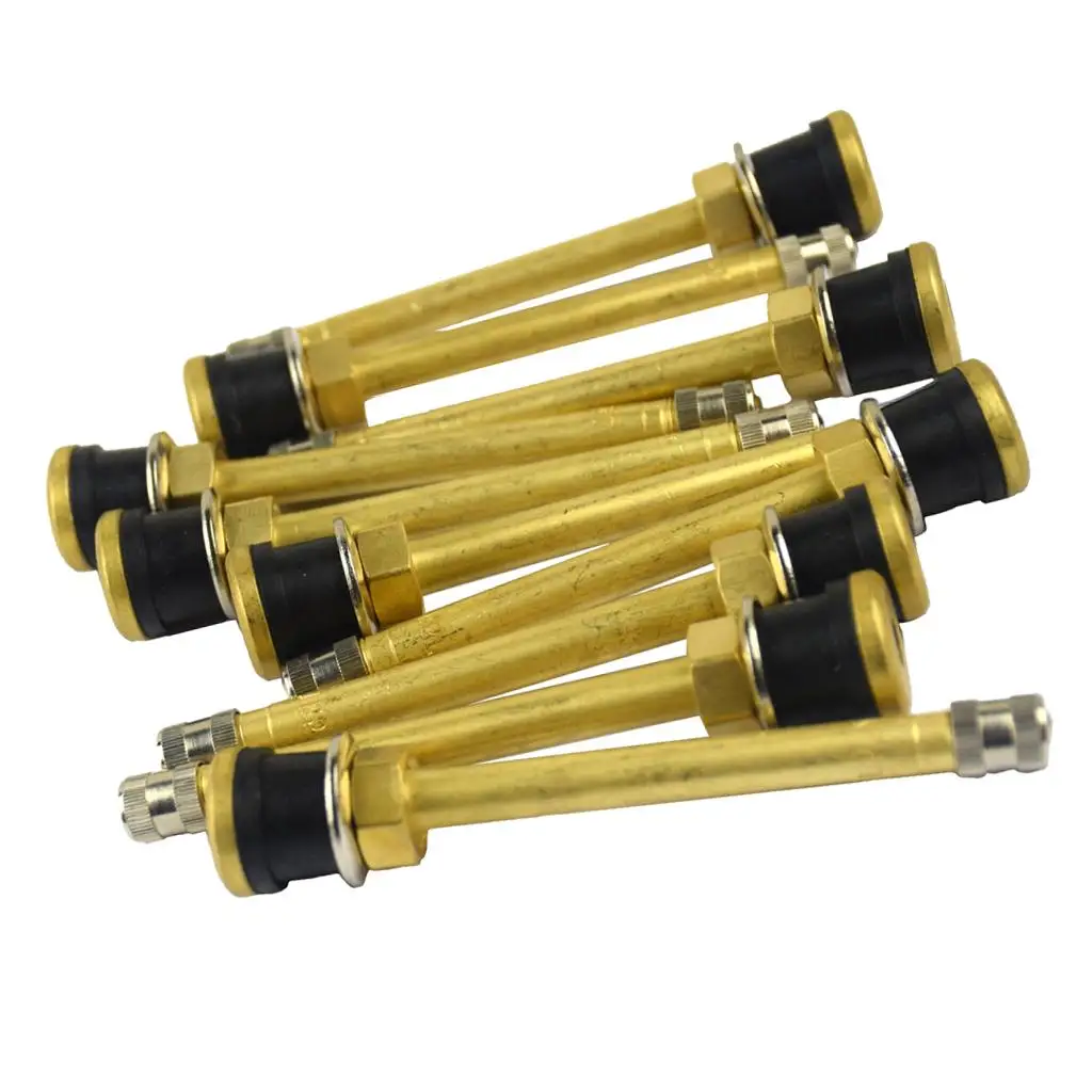 10pcs/lot 103mm Brass Auto Tire Valve Extension Adaptor, Tyre Stem Extender Straight Bore for Truck (103mm)