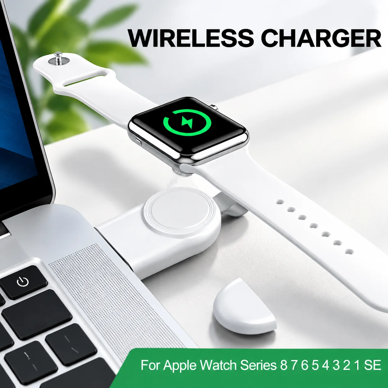 Portable USB Magnetic Charger for Apple Watch Series 11, Ultra 3 and SE 3, Cable-Free Plug Design, Keychain Format, 5V/1A USB Input, Compact 6.5 x 3.8cm Wireless Watch Charging Dock for Home, Office and Travel - view 3