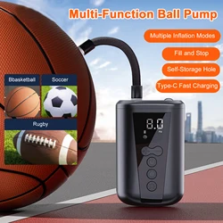 Electric Ball Pump Basketball Pump with LCD Display Ball Inflator with Ball Needle for Volleyball Soccer and Other Sports Balls