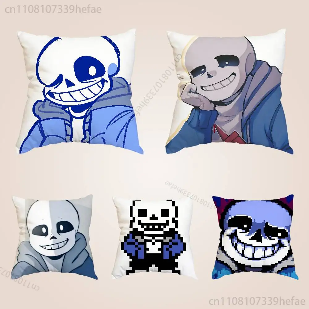 

U-UndertaleS Sans Pillow Case Plush Pillow Cases Home Decoration Pillow Cover for Sofa Bed Chair Living Room