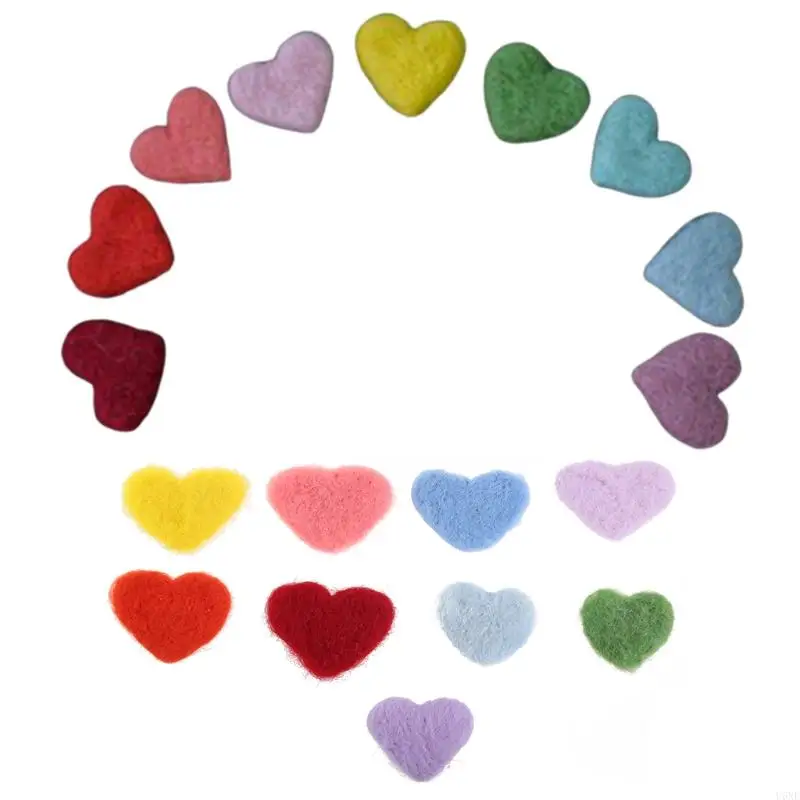 U6XE 5/6/9Pcs DIY Handmade Baby Felt Love Heart Ornaments Home Party Decoration