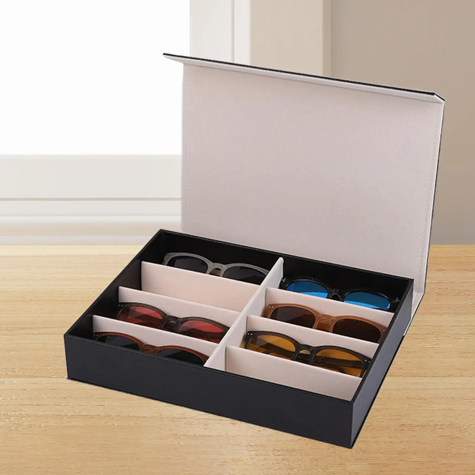 Sunglasses Organizer Case 8 Slots Portable Glasses Box Glasses Storage Case