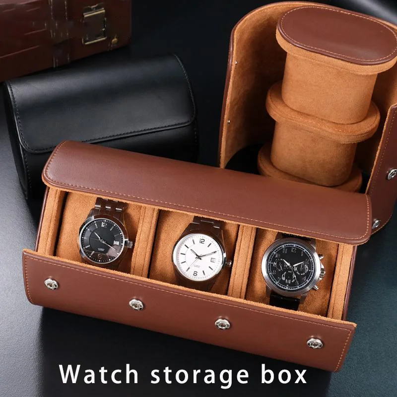 Watch storage box, dustproof, portable, business travel leather watch, mechanical quartz watch storage packaging box