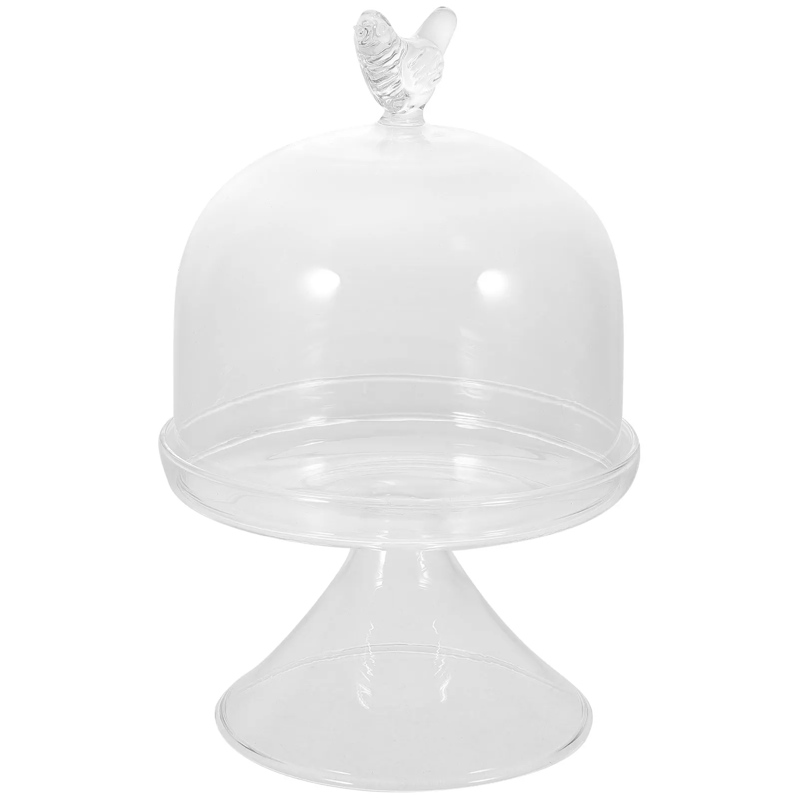 Glass Cake Stand Dome Cover Cake Serving Plate Party Dessert Display Tray Transparent Food Display Dish Dessert Serving Tray
