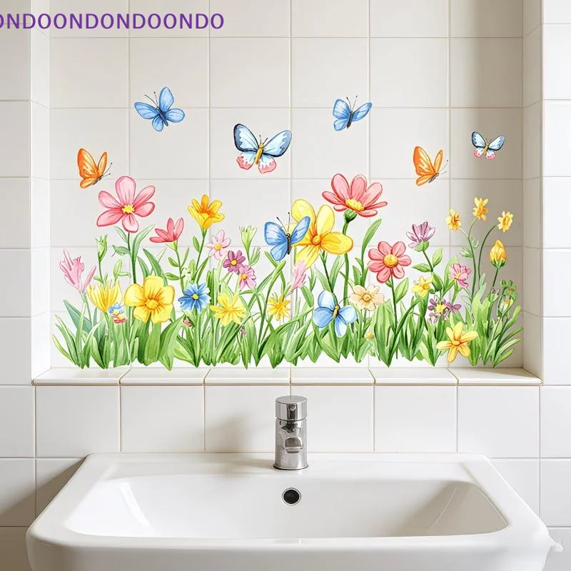 Watercolor Mushroom Wall Sticker for Kitchen Wall Self Adhesive Removable Décor for Bathroom Tiles
