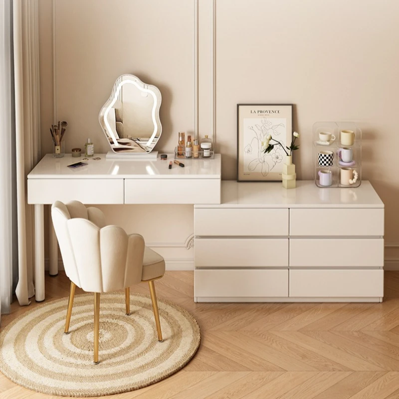 Precise Bedroom modern chest integrated dresser small apartment multi-functional retractable storage makeup table view 3