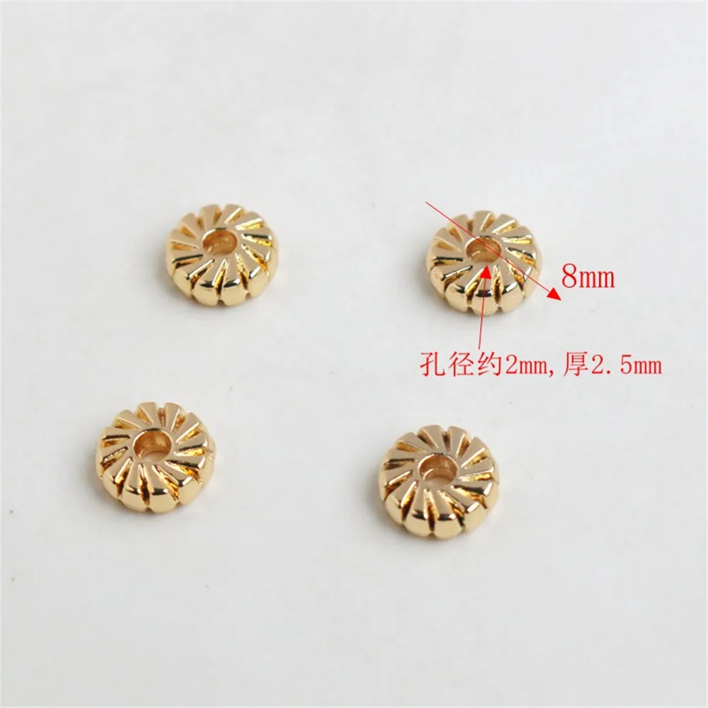 Roda panas tebal dua sisi, Spacer roda, piring terbang, 8mm, DIY mesin cuci manik-manik tangan, 14K berubah warna