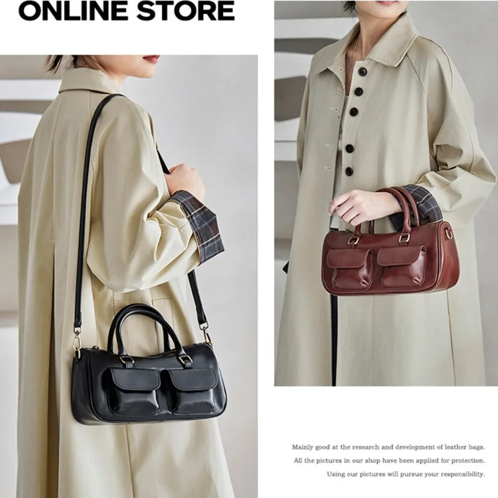 genuine-leather-women's-handbag-lightweight-pillow-bag-simple-commuting-high-end-single-shoulder-crossbody-bag