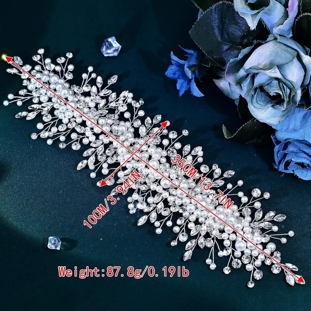 Pearl and Rhinestone Bridal Headpiece, Wedding Headband