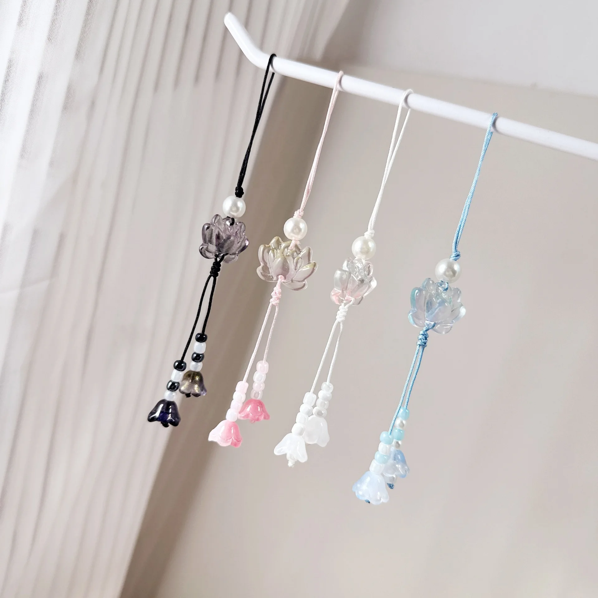 جديد النمط الصيني اليدوية مطرز لوتس قلادة سلسلة مفاتيح سلسلة هواتف المحمول للنساء الرجال العرقية سحر مجوهرات الإكسسوار هدية #6