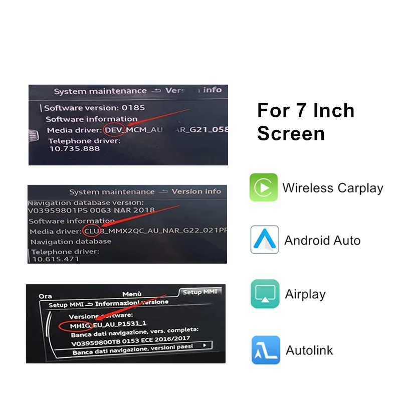CARABC Draadloze CarPlay Android Auto Adapter Spiegel Link AirPlay Bluetooth GPS Navigatie Voor Audi A3 S3 8v 2013-2018