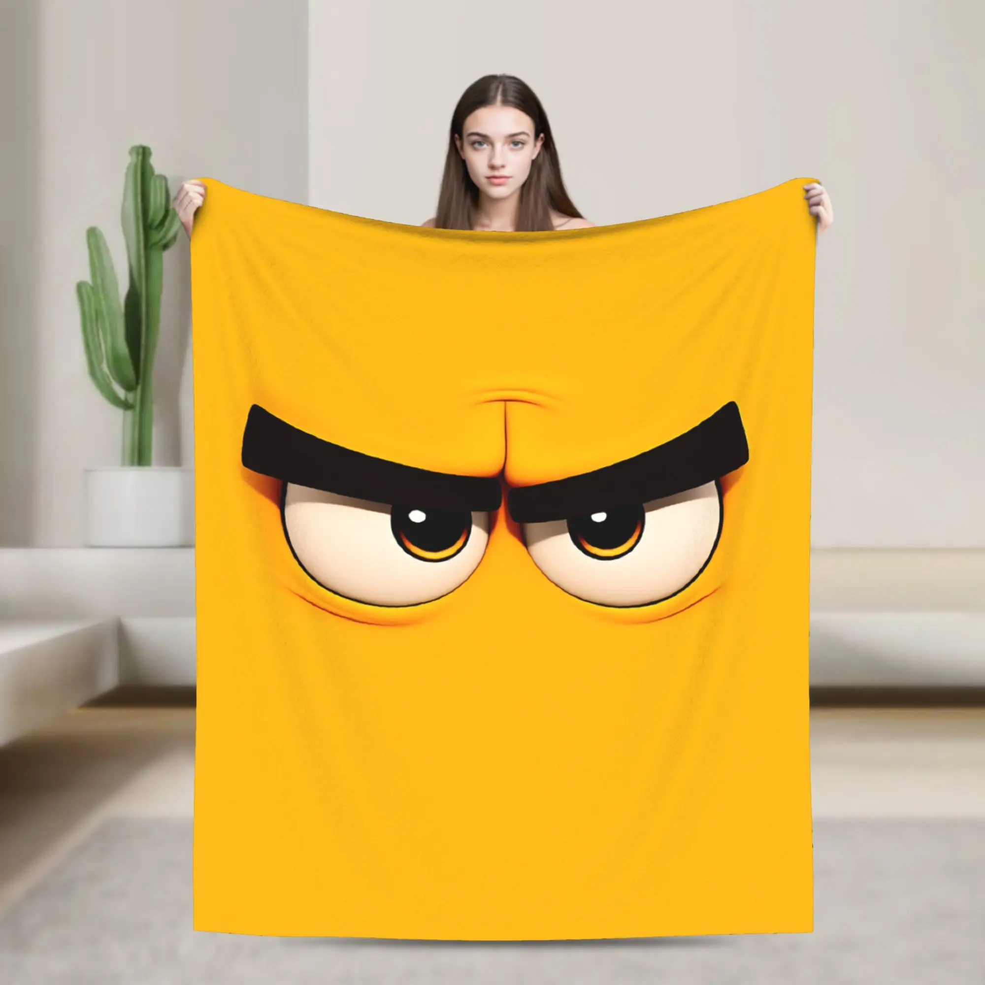 Soft Comfy Blankets Plane Travel Cartoon Face Meme Of An Evil Looking Throw Blanket Pattern  Bedspread For Home Decor