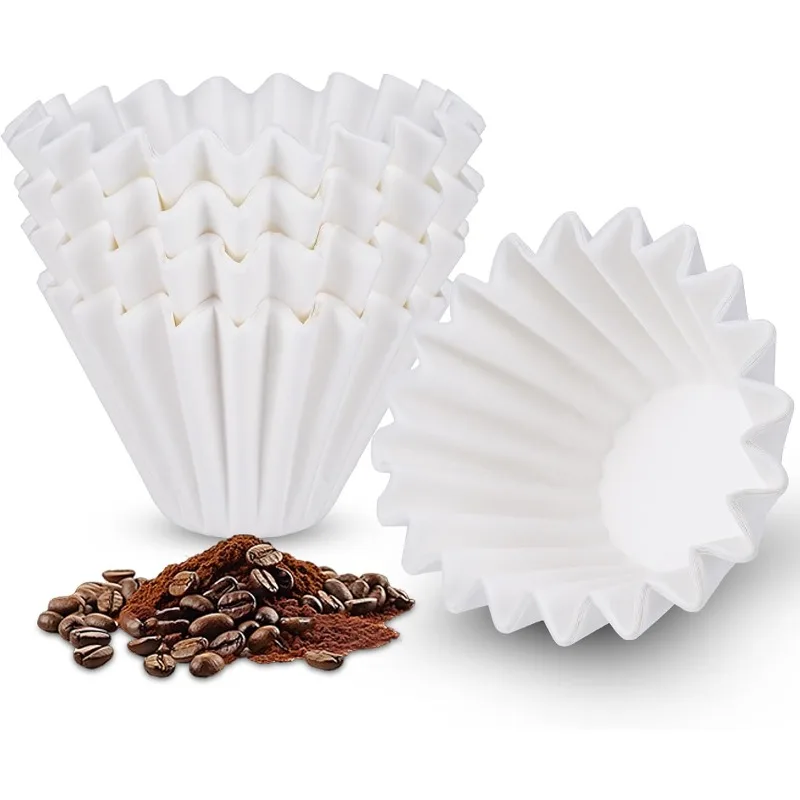 Unbleached Coffee Filters, 100/200 Count Disposable Filter Papers Baskets for Single Pour Over and Drip Coffee Makers