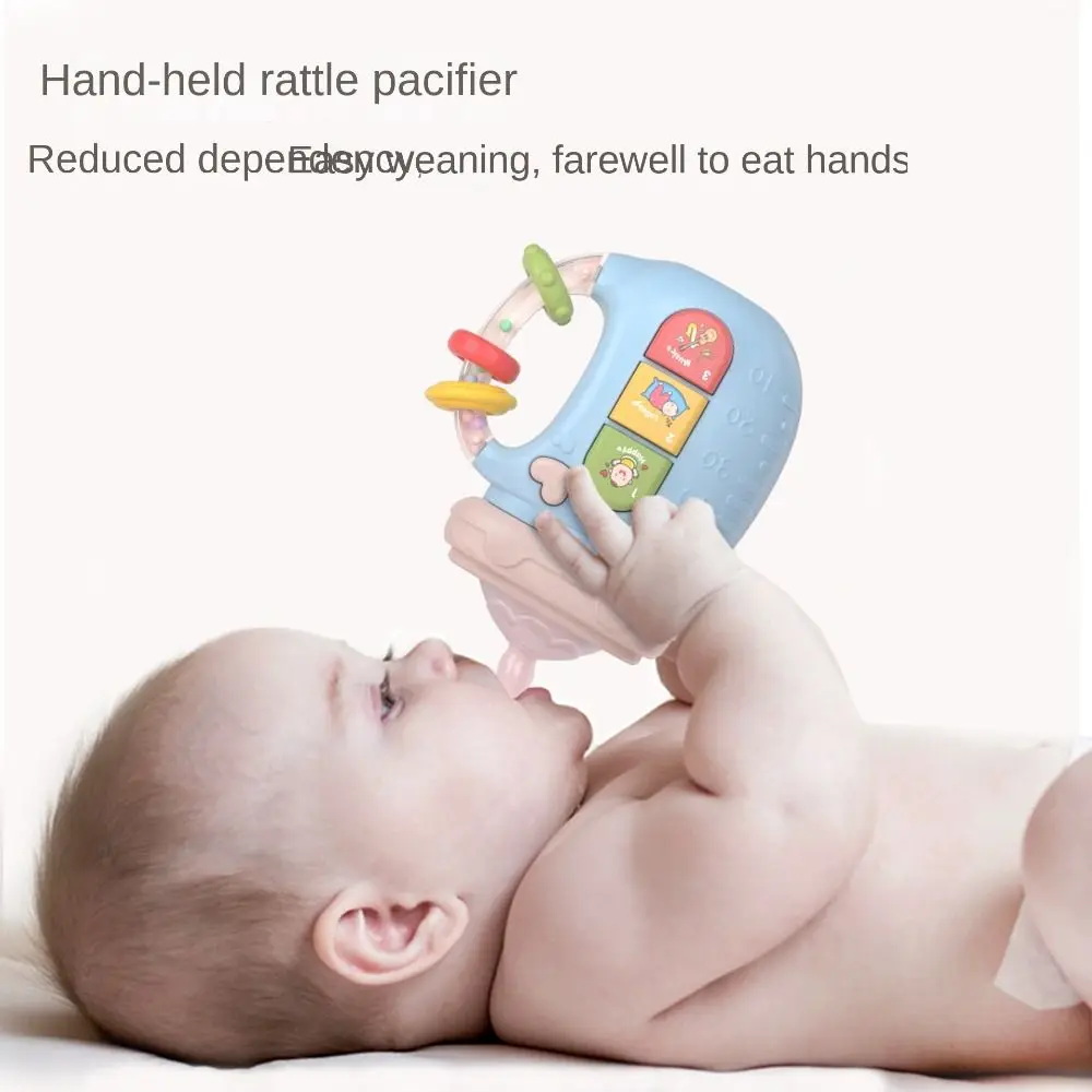 Newborn Baby Bottle Toy Soft Teether Rattles Mobile Toddler Toys Educational Soothing Vocal Music Musical Feeding Bottle Toy