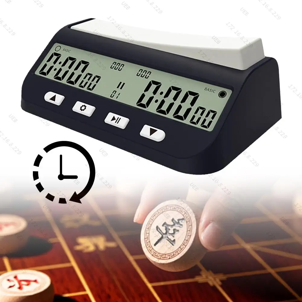 

Шахматные часы Профессиональный усовершенствованный шахматный цифровой таймер Многоцелевой портативный игровой таймер с базовой задержкой и положительным временем