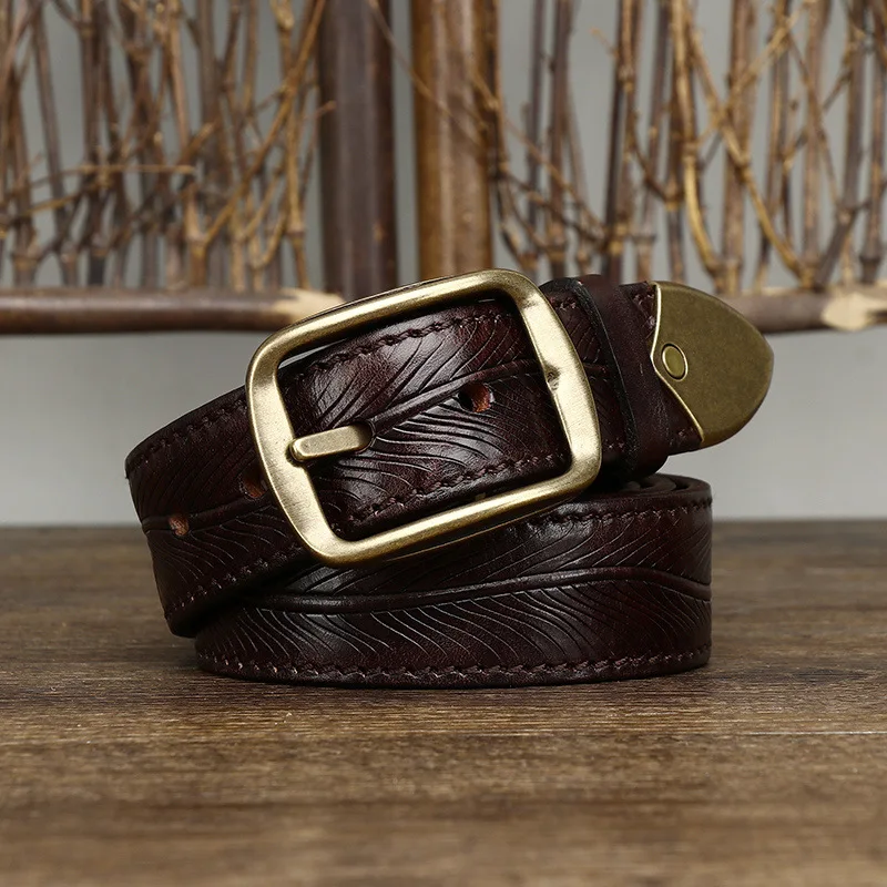 38cm-wide-men's-genuine-leather-pin-buckle-thickened-double-sided-cowhide-copper-buckle-belt