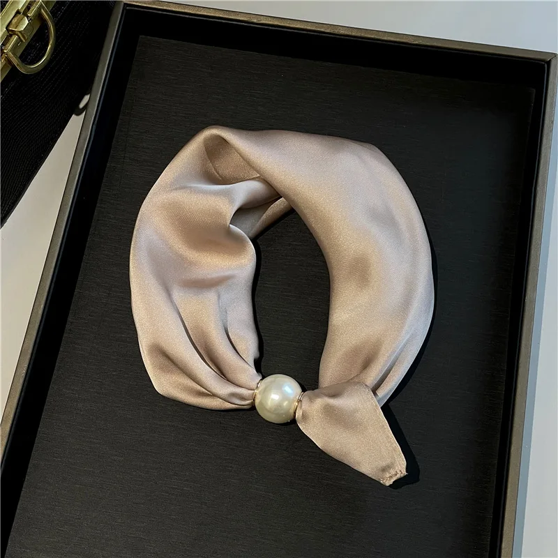 Parelketting Magnetische gesp Luie zijden sjaal Dameshanger Sjaal Sleutelbeenketting Zijden sjaal