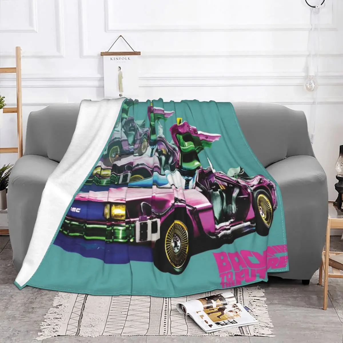 DMC Automobile Blanket Fleece Flannel Summer Breathable Lightweight Thin DeLorean Art Throw Blankets For Bedding Rug Piece